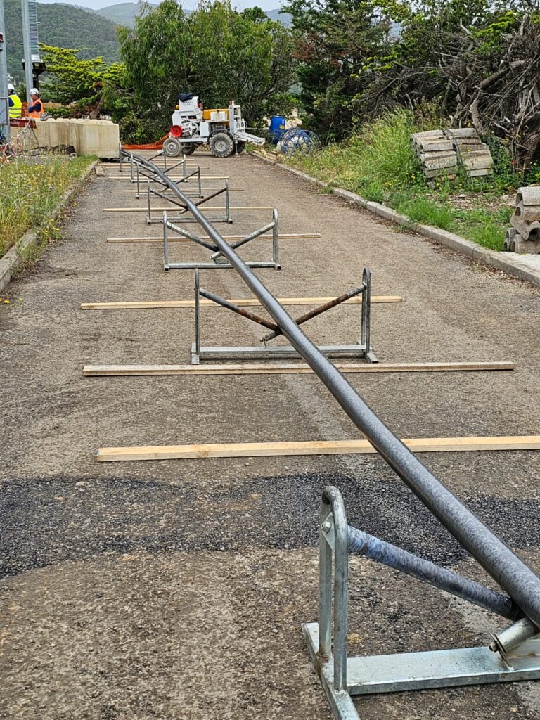 Attività di posa Cavi AT - Disposizione rulli di linea